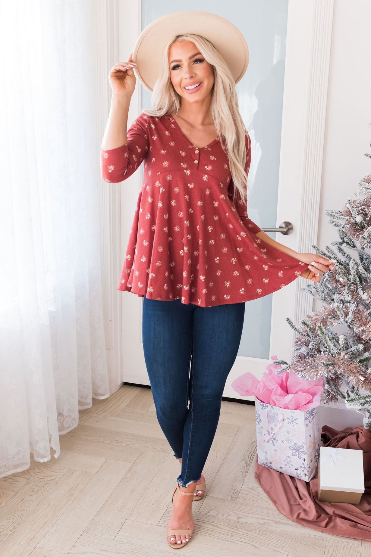 Floral Lullaby Modest Blouse