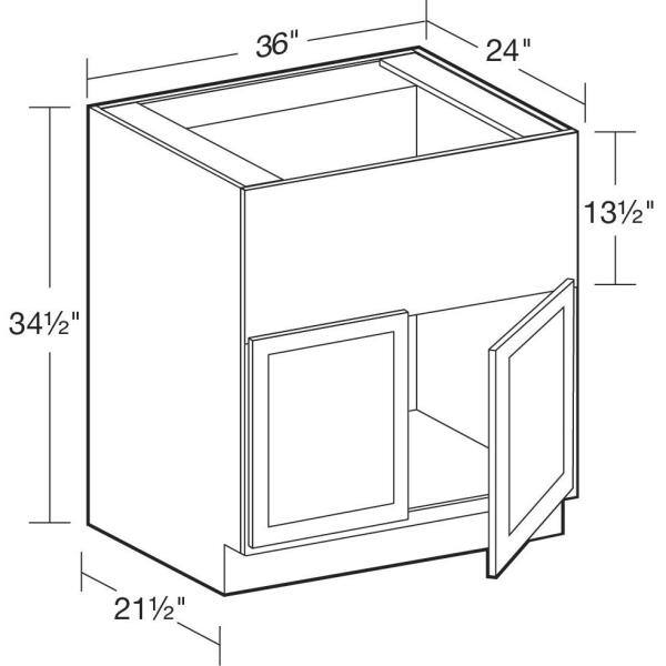 Home Decorators Collection Newport Onyx Gray Shaker Assembled Plywood 36 x 34.5 x 24 in. Stock Farm Sink Base Kitchen Cabinet Soft Close Doors FSB36-NDO