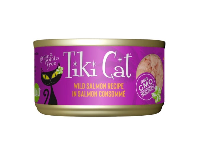 Tiki Cat Luau Wet Cat Food， Wild Salmon， 6 oz. Can