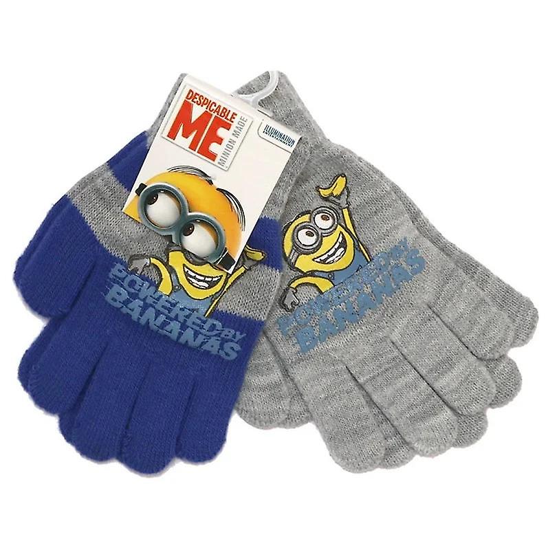 2-pack minions stupid me mittens finger mittens one size blue/gray