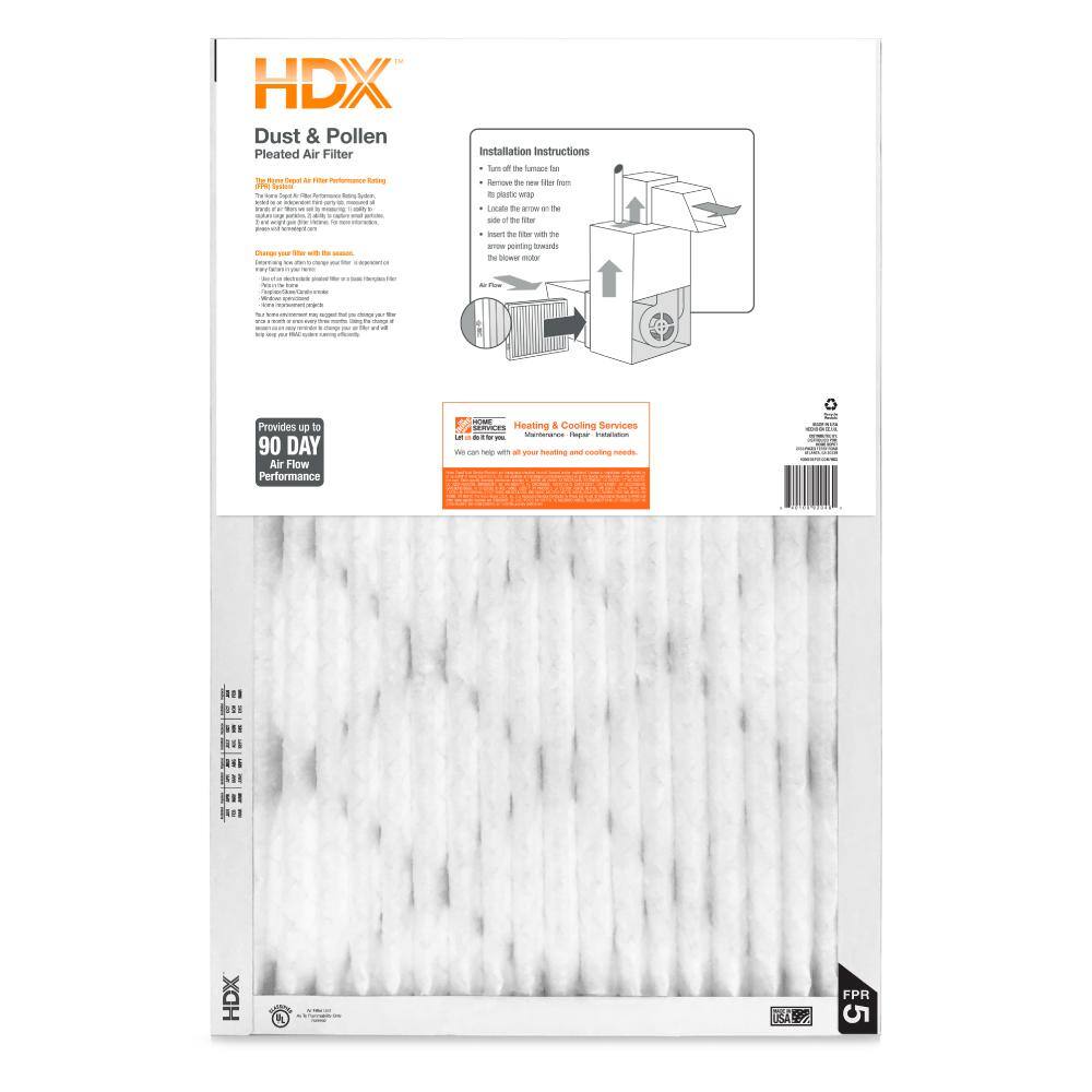 HDX 15 in. x 20 in. x 1 in. Standard Pleated Air Filter FPR 5 HDX1P5-011520