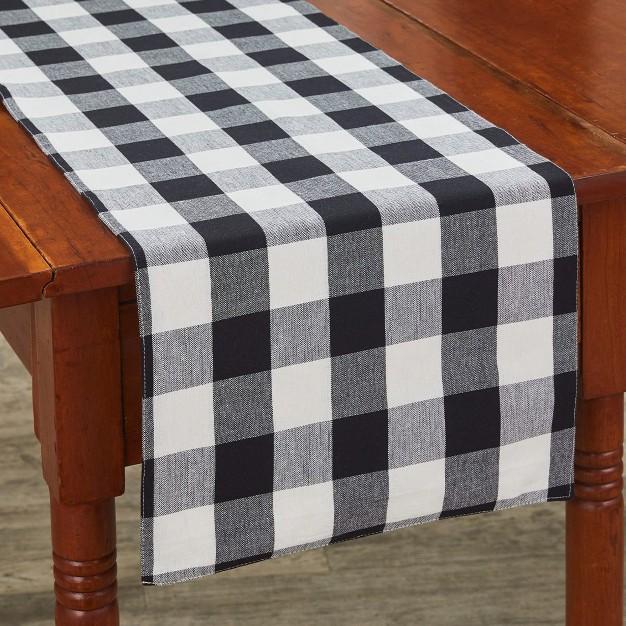 Park Designs Buffalo Check Backed Table Runner 54 x27 x27 l Black amp Cream