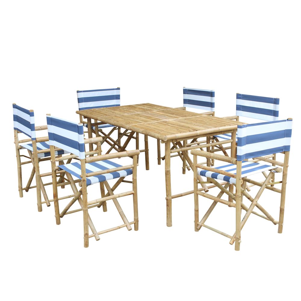 Set of 6 Director Chairs and Rectangular Table Dining