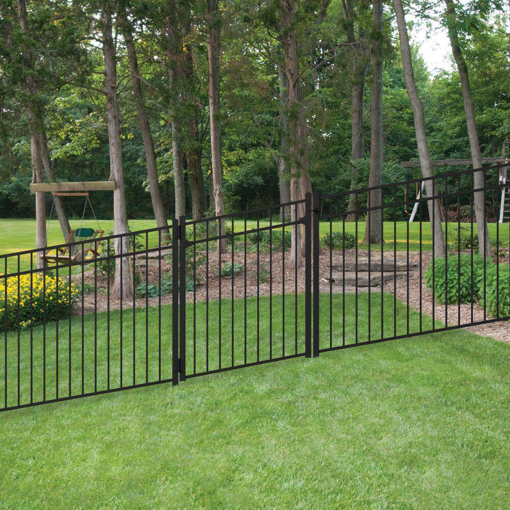 Barrette Outdoor Living 4.5 ft. x 6 ft. Black 3 Rail Aluminum Adjustable Fence Gate Kit 73050585