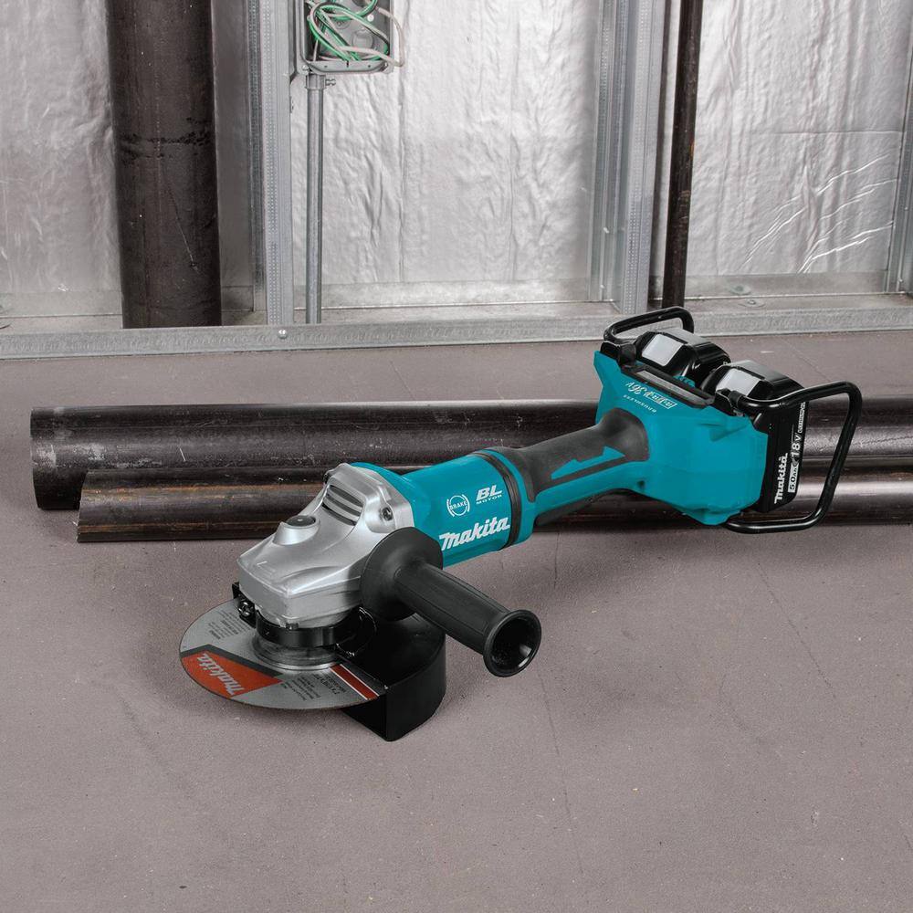 Makita 18V 5.0Ah X2 LXT Lithium-Ion (36V) Brushless Angle Grinder Kit XAG12PT1