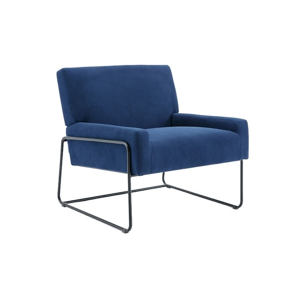 Modern Industrial Slant Armchair with Metal Frame