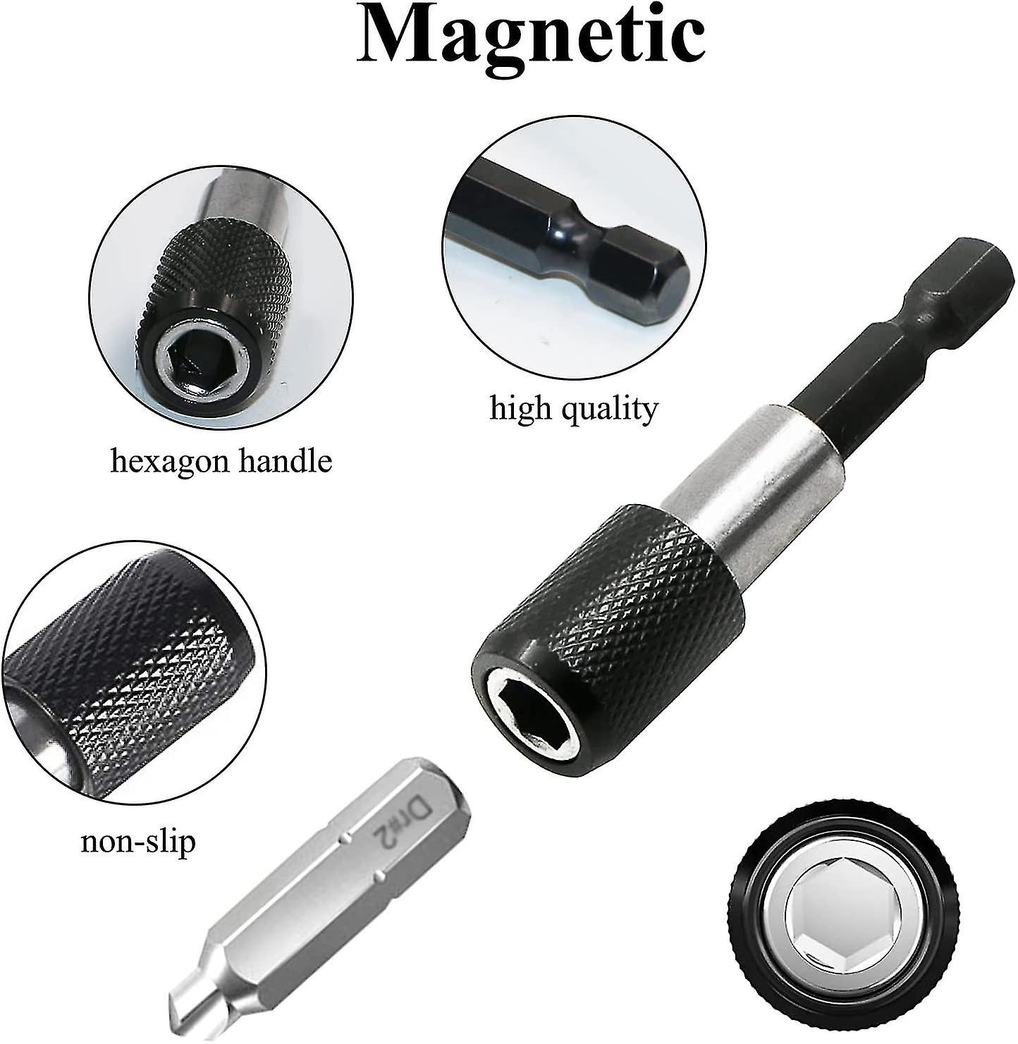 Magnetic Bit Holder 5 Pieces， Impact Screwdriver Bit Holder 1/4 Inch 60 Mm， For Drywall And Plasterboard Screws