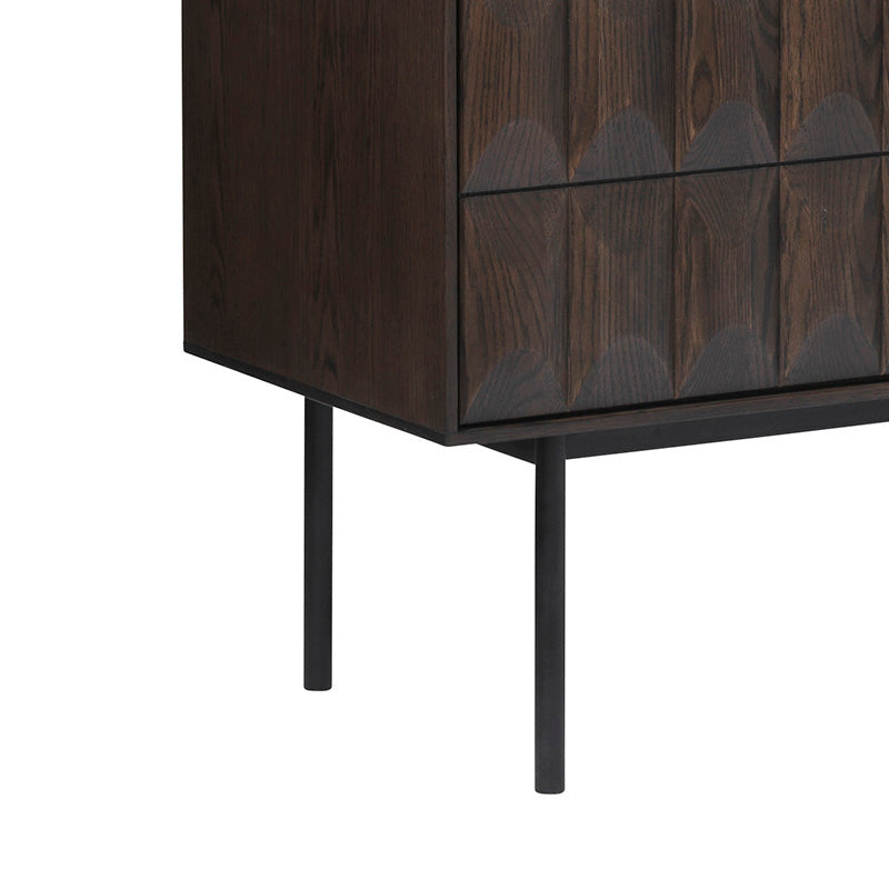 LATINA Sideboard Buffet 1.6M -  Dark Brown & Black