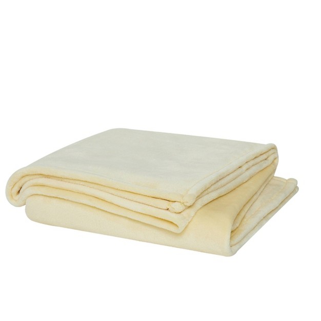 Solid Plush Throw Blanket Yellow Cannon