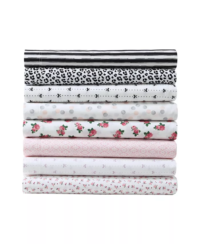 Betsey Johnson Baby Buds Cotton Percale 3 Piece Sheet Set， Twin