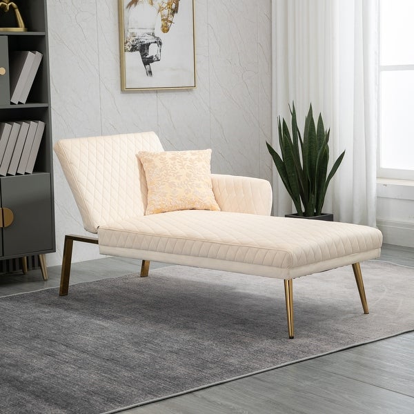 Modern Lounge Chaise Leisure Sofa Accent Chair Upholstered Couch Loveseat Sofa， Tufted Seat with Accent Pillow and Metal Legs