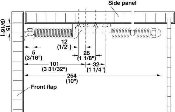 Hafele 365.52.708 Flap Ex Flap Hinge  for Laundry ...