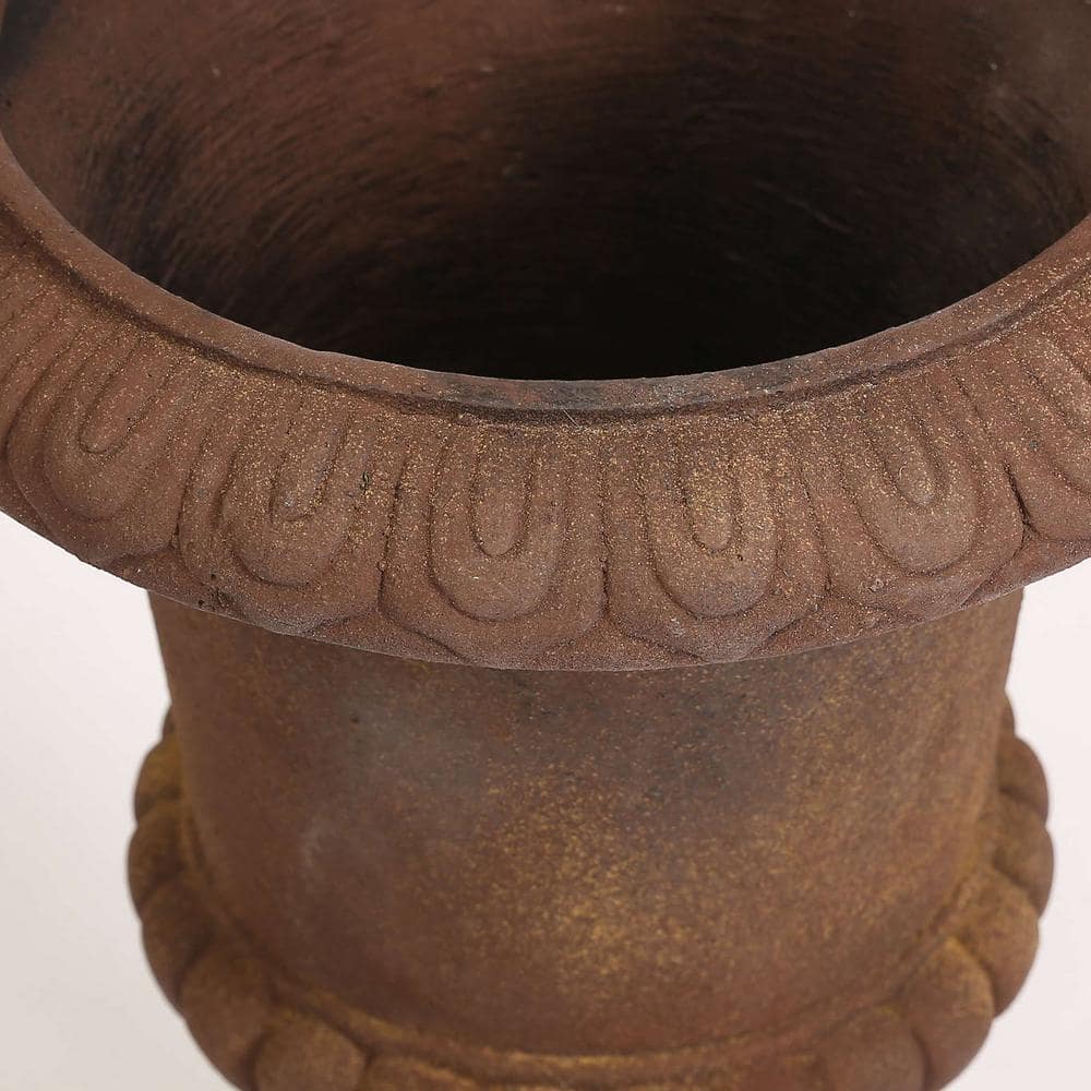 LuxenHome Classic Bronze MgO Fiberclay Urn Planter WHPL269