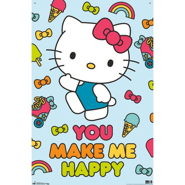 Trends International Hello Kitty Happy Unframed Wall Poster Prints