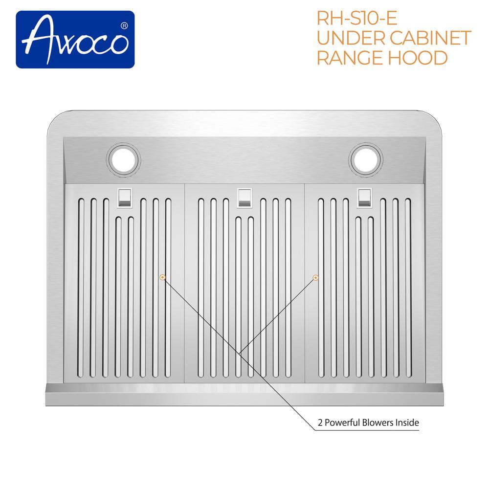 AWOCO  Series 30 in 1000 CFM Ducted Under Cabinet Range Hood in Stainless Steel with Remote Control