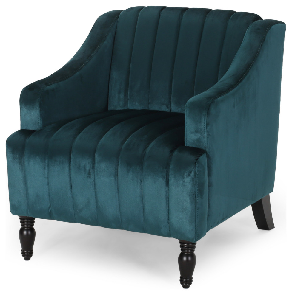 Candice Glam Velvet Club Chair   Traditional   Armchairs And Accent Chairs   by GDFStudio  Houzz