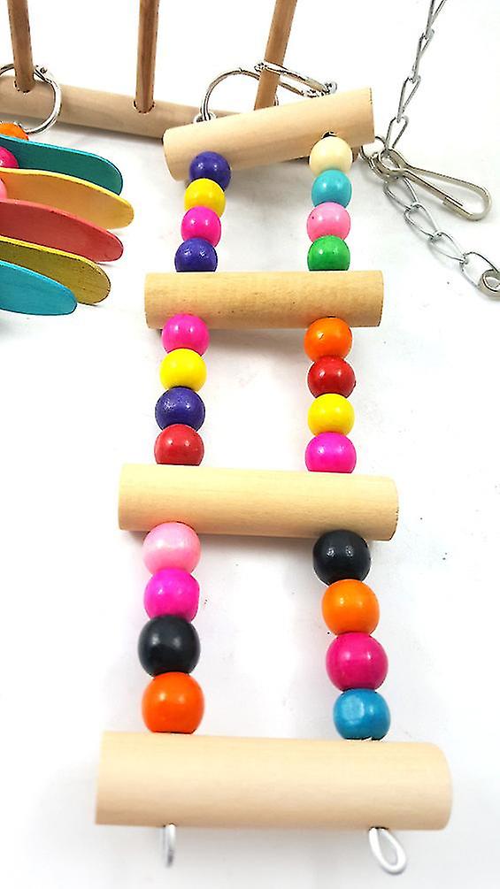 Bird Toys Wooden Stairs Swing Ladder Climbing Ladder Parrot Toy Stairs Small And Medium Parrot Toys