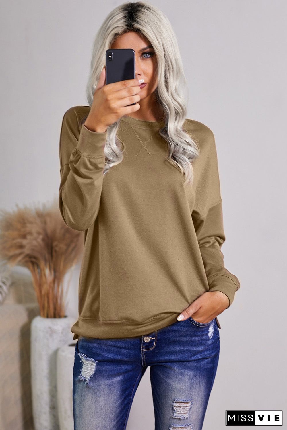 Crew Neck Long Sleeve Sweatshirt