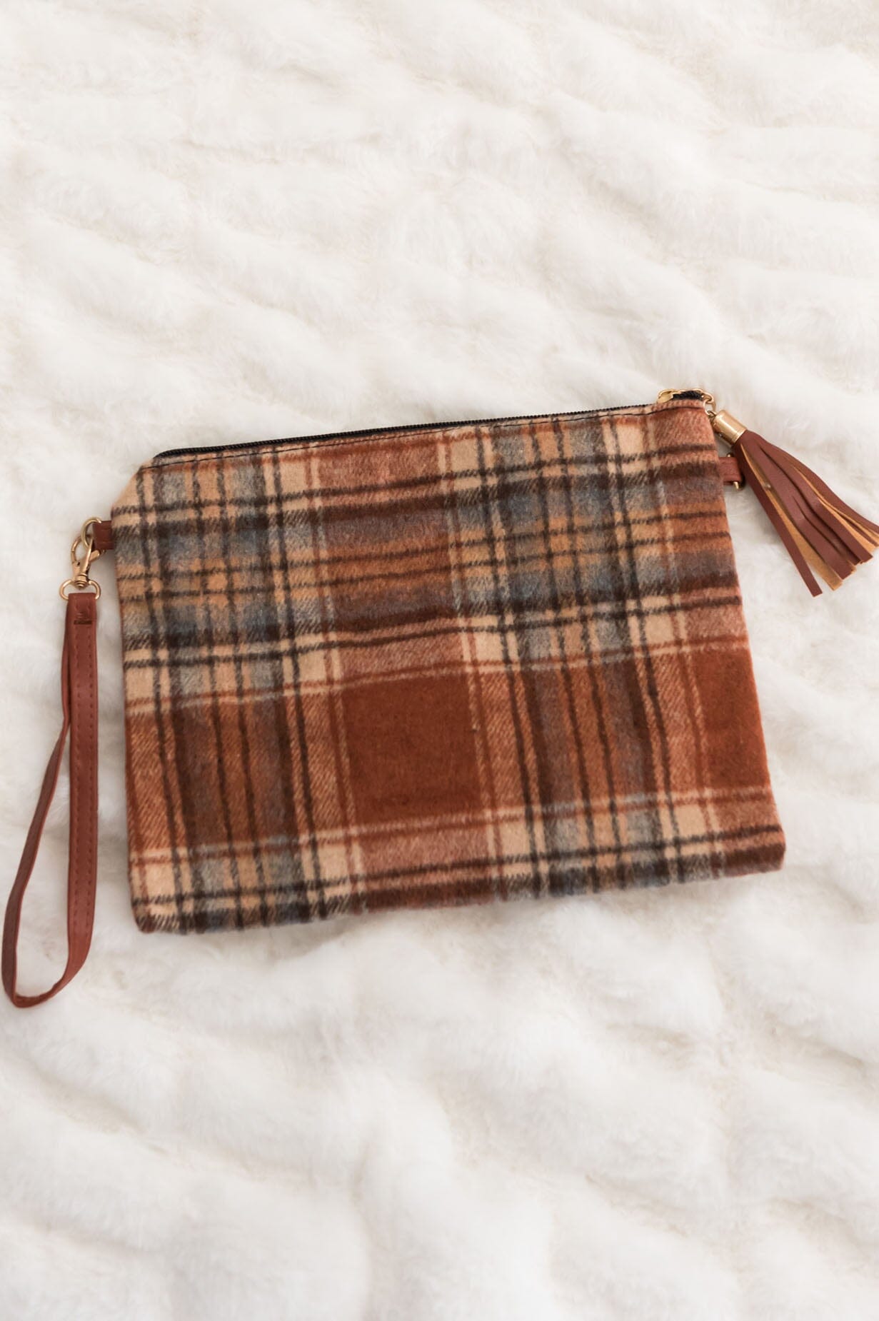 Everything You Need Plaid Clutch