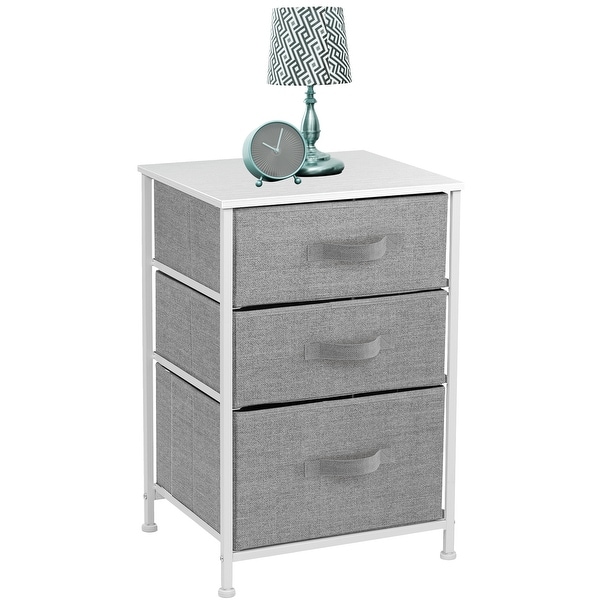 Nightstand 3-Drawer Shelf Storage Bedroom Furniture and End Table Chest - - 30821842