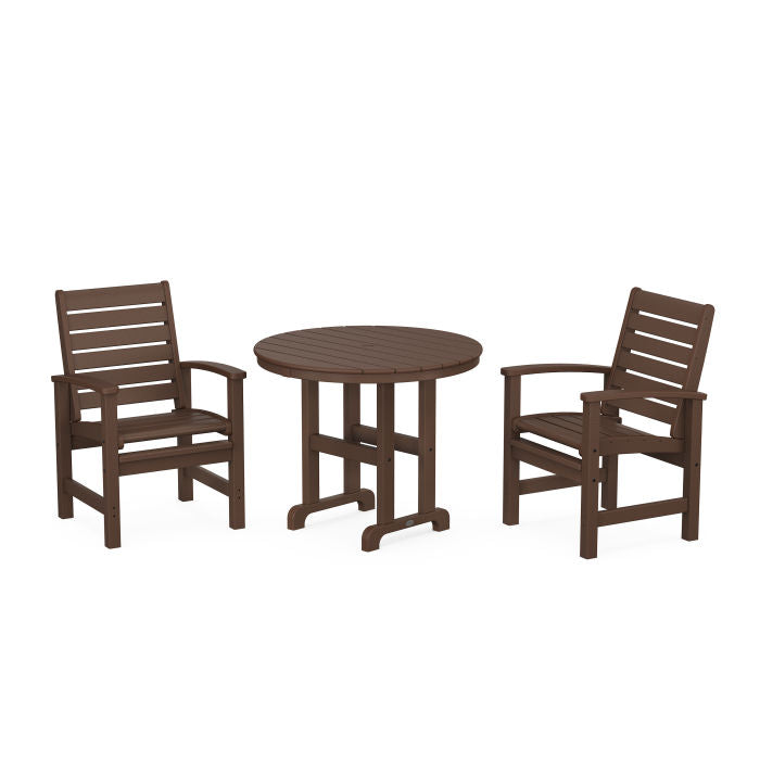 Polywood Signature 3-Piece Round Farmhouse Dining Set PWS1345-1