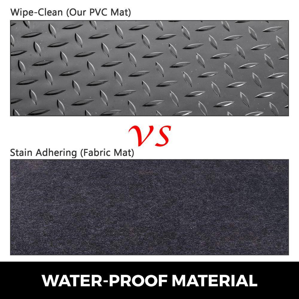 VEVOR Garage Floor Mats 3.6 ft. W x 17 ft. L Garage Mat 0.09 in. Thickness Black PVC Garage Flooring 2 Rolls PVCDB2JBKZS520CM1V0