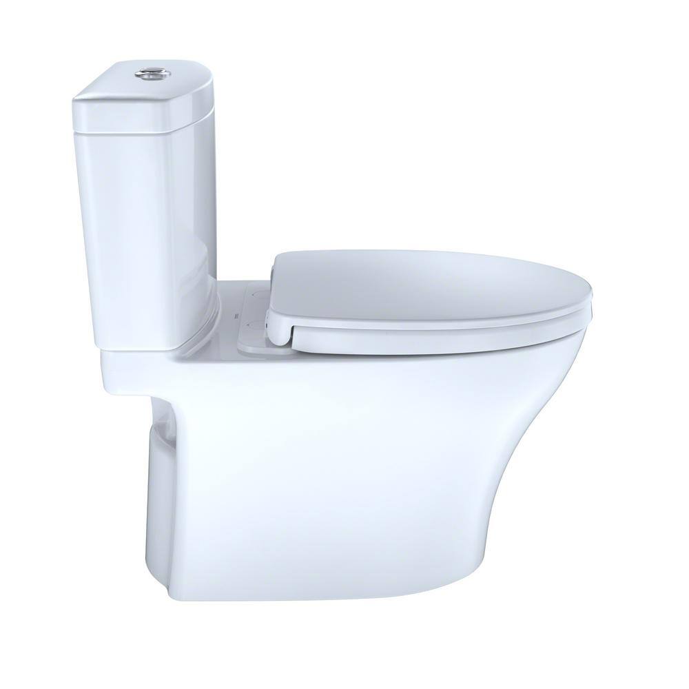 TOTO Aquia IV 2-Piece 0.81.0 GPF Dual Flush Elongated Standard Height Toilet in Cotton White SoftClose Seat Included MS446124CUMG#01