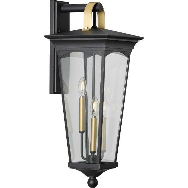 Progress Lighting Chatsworth 3 light Outdoor Wall Lantern In Black With Clear Glass Panels