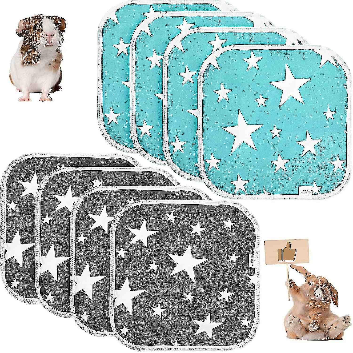 8 Pieces Guinea Pig Cage Mats Washable And Reusable Small Animal Pee Mats Highly