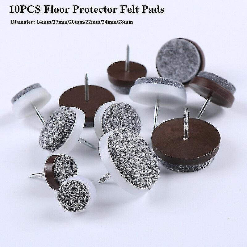 10pcs Non-slip Floor Protector Felt Pads Nail For Furniture Flooring Protection