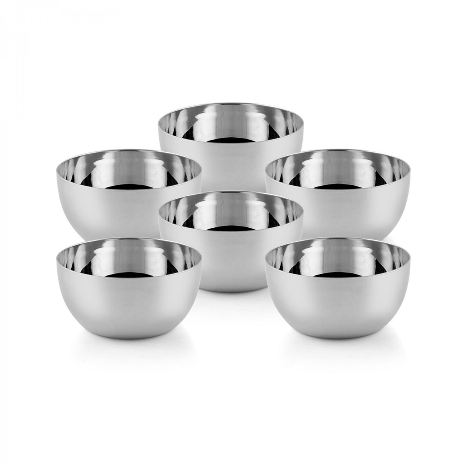 Set of 6 Stainless Steel Curries and Soup Serving Bowl Small， Capacity 225ml Each