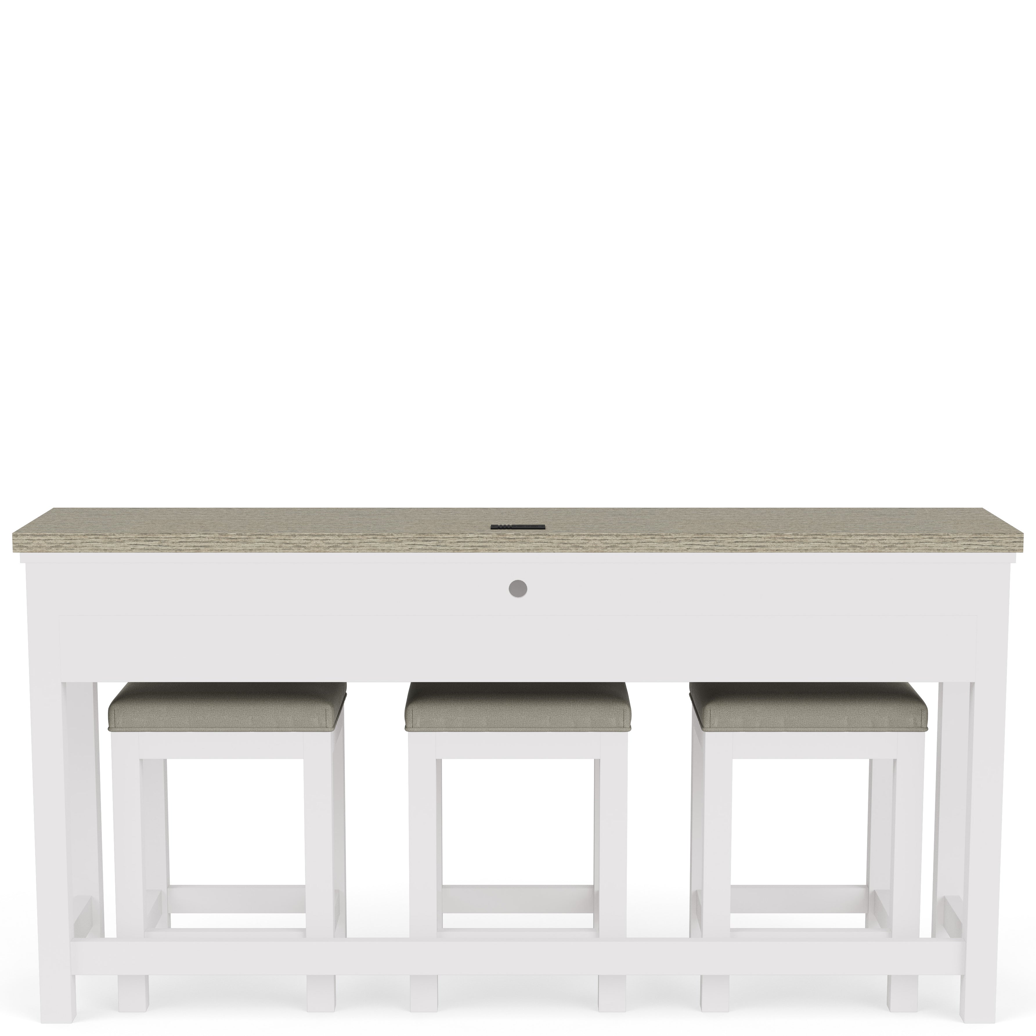 Napa White Multi-Use Console Table + 3 Stools Set