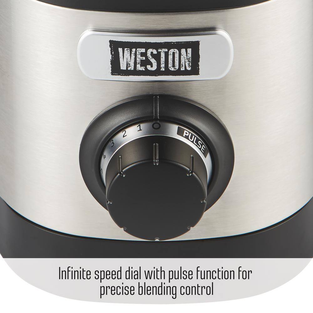 Weston Pro Series 32 oz. 11-speed with Sound Shield and 20 oz. Travel Jar Stainless Steel Blender 58918