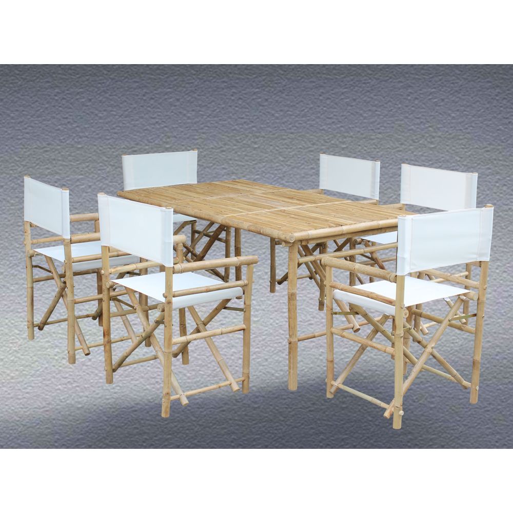 Set of 6 Director Chairs and Rectangular Table Dining