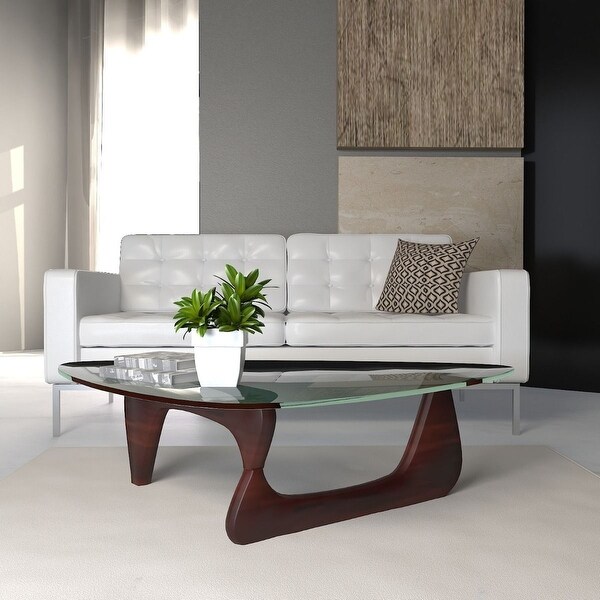 LeisureMod Imperial Triangle Tempered Glass Coffee Table