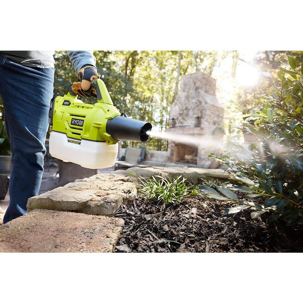 RYOBI ONE+ 18V Cordless Battery 1 Gal. Chemical Sprayer and Cordless FoggerMister (2-Tool) with 1.3 Ah Battery and Charger P2810-P2805BTL