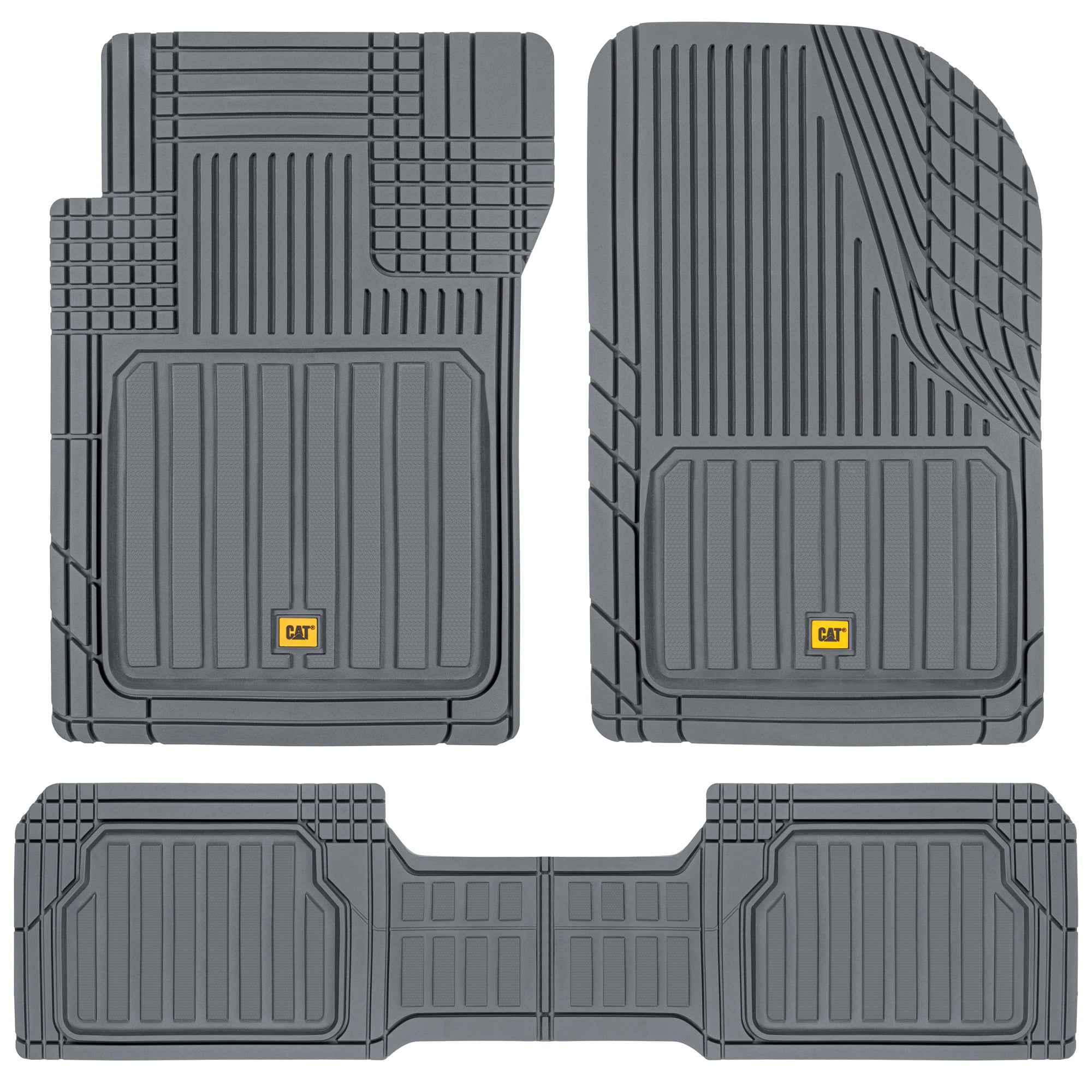 Caterpillar CAMT-8303 Advanced Performance ToughLiner Rubber Car Floor Mats for Auto Truck SUV and Van， Heavy Duty Full Custom Trim to Fit Liners