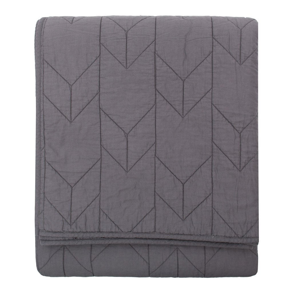 Charcoal Grey Chevron Quilt