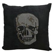 Mina Victory Luminescence Rhinestone Skull Throw Pillow