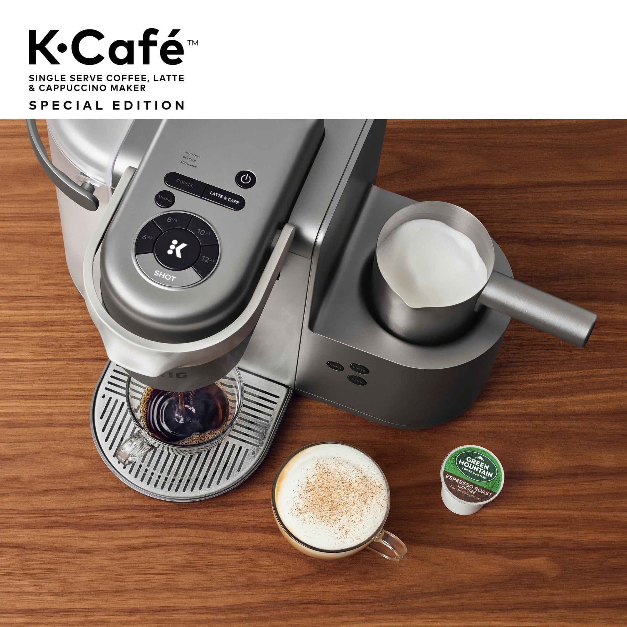 Keurig K-Cafe Special Edition Single Serve K-Cup Pod Coffee, Latte and Cappuccino Maker, Nickel