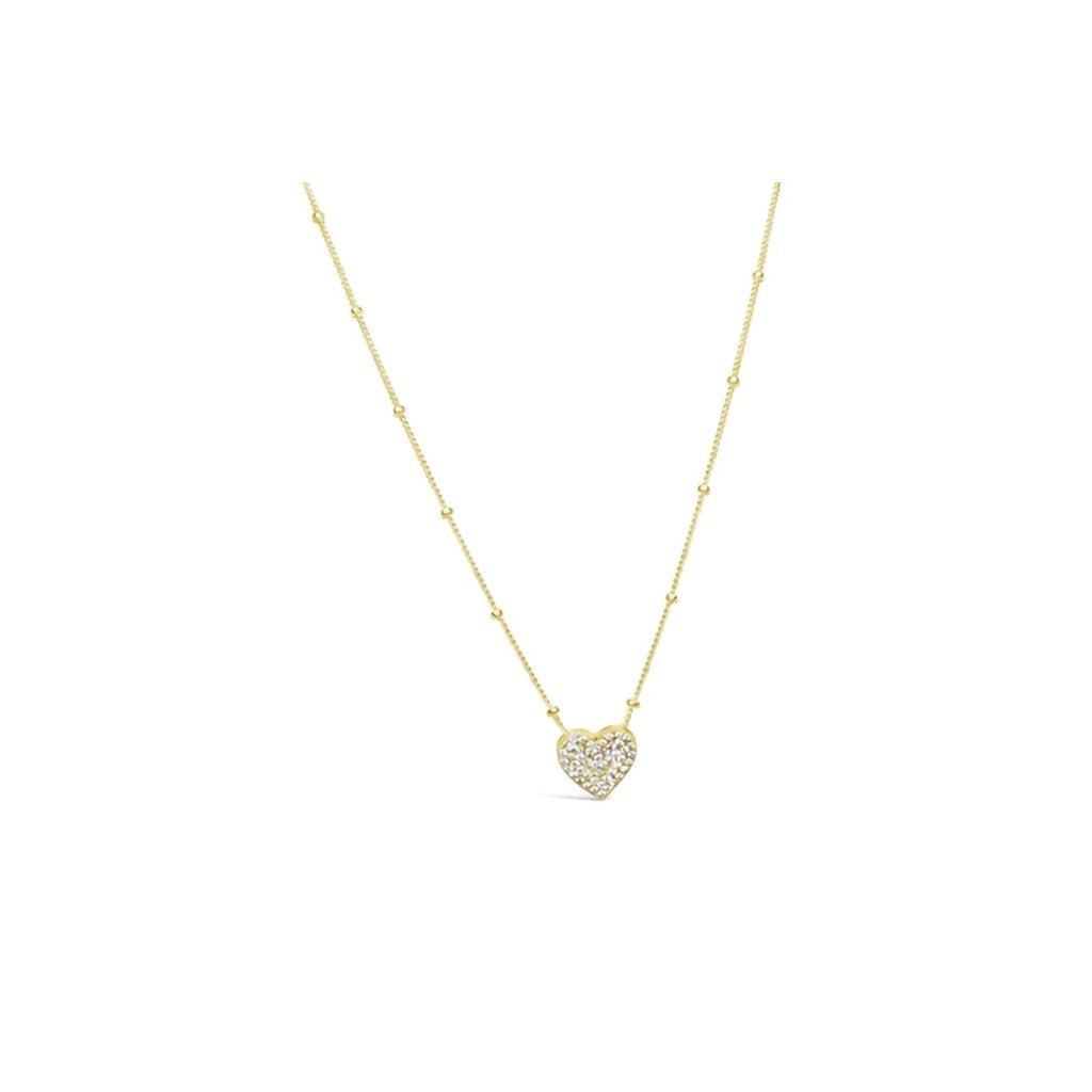 Stia  Charm & Chain Necklace Pavé Disk - Heart