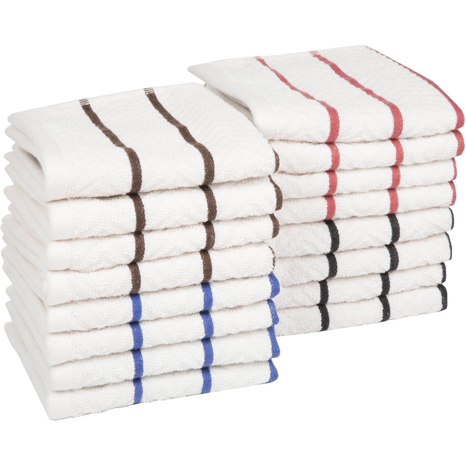 Lavish Home 16-Pack Chevron-Weave 100% Combed Cotton Kitchen Dishtowels