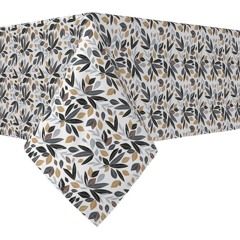 Rectangular Tablecloth， 100% Cotton， 52x84， Natural Leaves and Branches