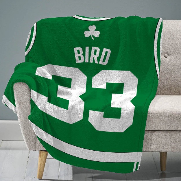 Sleep Squad Boston Celtics Larry Bird 60 X 80 Raschel Plush Jersey Blanket