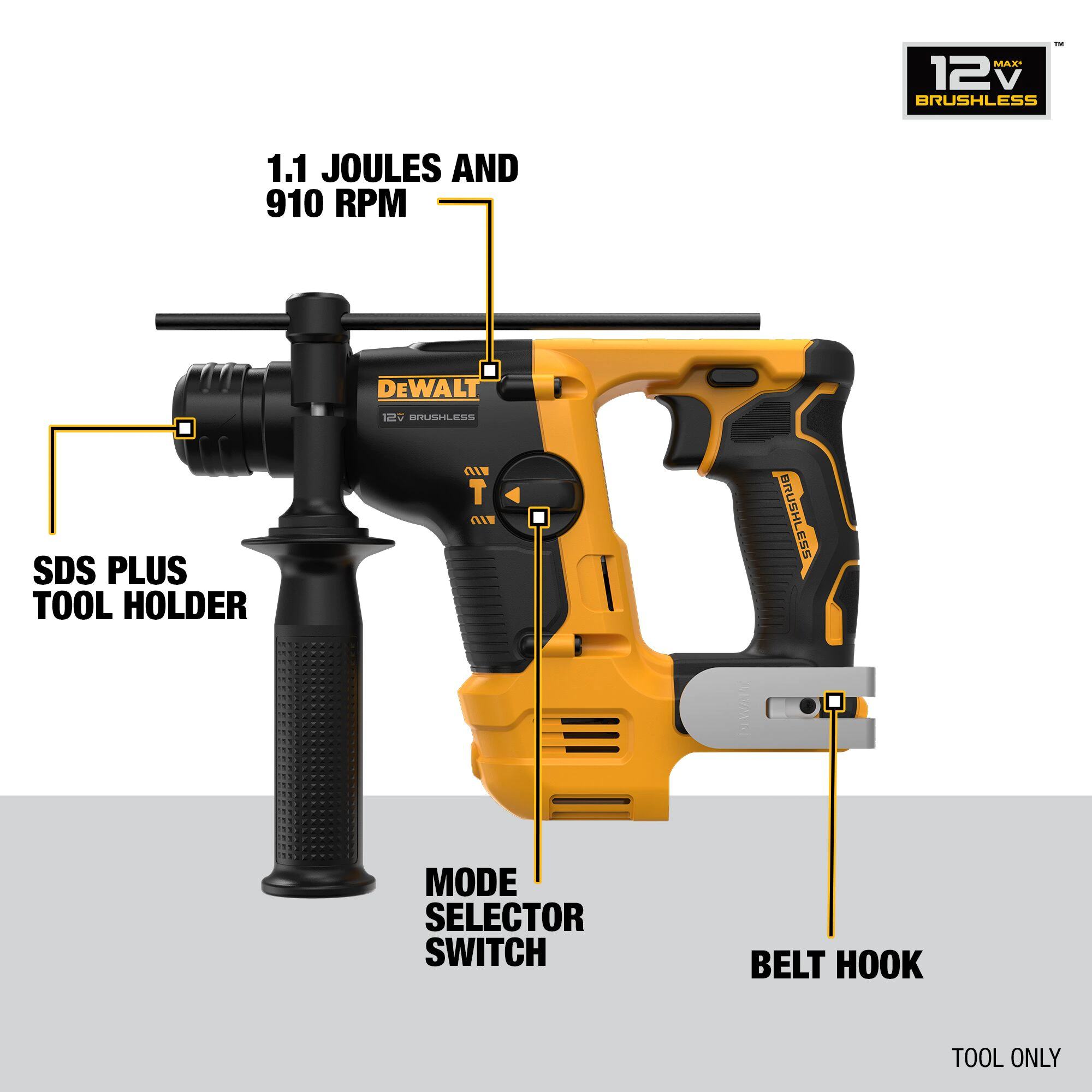 DEWALT DCH072B XTR 12-volt Max-Amp Sds-plus Cordless Rotary Hammer Drill (Tool Only)