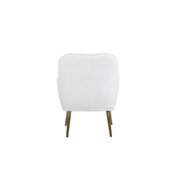 Modern Soft Teddy Fabric Ergonomics Accent Chair Livingroom Chair Arm Chairs With Gold Legs and Adjustable Legs for Indoor Home