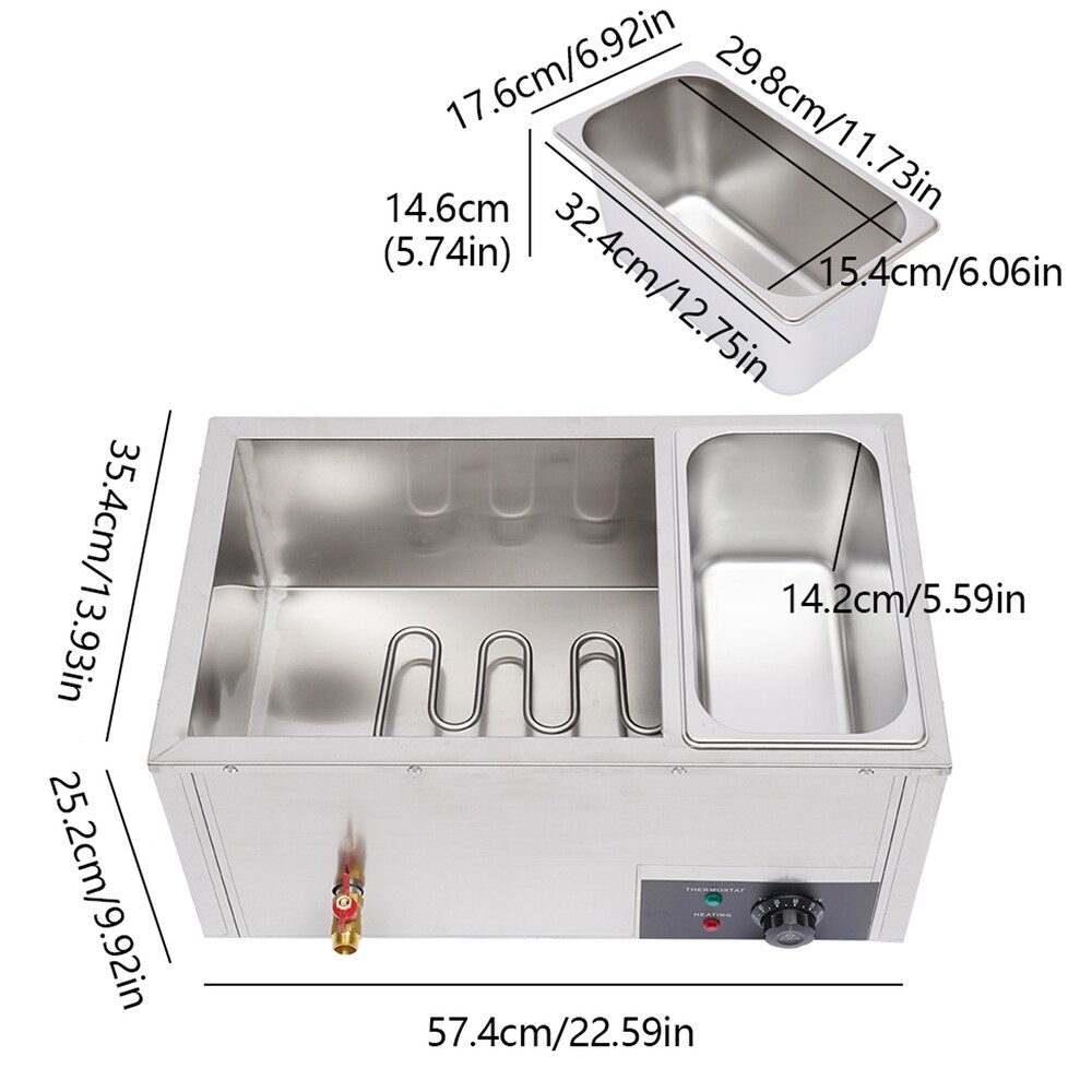 Commercial Food Warmer Bain Marie Steam Table Station Steamer