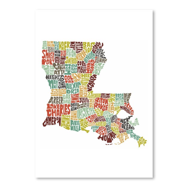 Americanflat Minimalist Educational Louisiana Color By Joe Brewton Poster