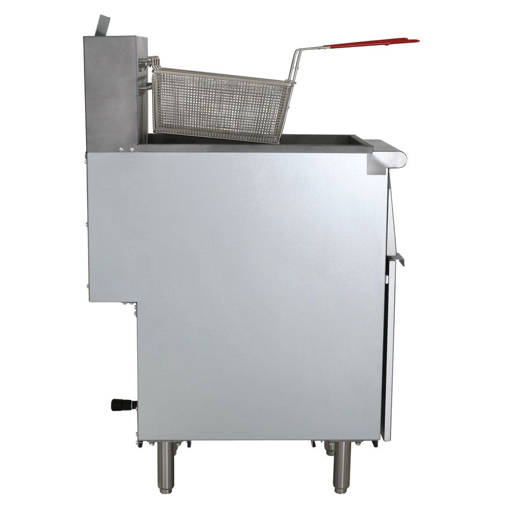 Kratos 29Y-010 Commercial Gas Floor Fryer， Three Burners， 40 lb. Capacity， Natural Gas