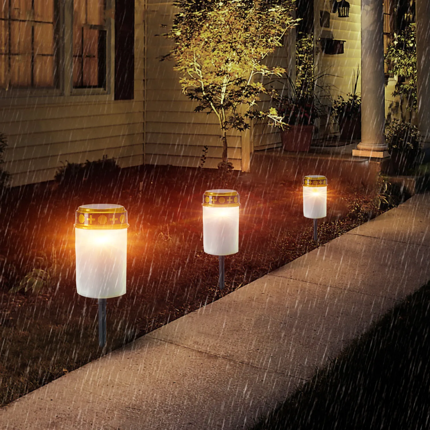 Solar Garden Lights for Outdoor Pathway Waterproof Garden Lights Solar Powered Candle Lamp For Wholesale Yard Garden Supplies